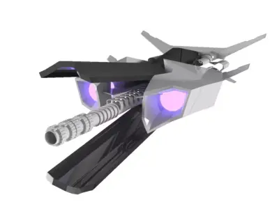 Sniper Spaceship 3D Spaceship Sci-Fi Game Model 3D 3D model