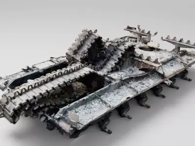 Remains of russian TZM-T TEL loader for TOS-1A Solntsepyok 3D model