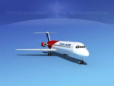 Douglas DC-9-40 Texair 3D model