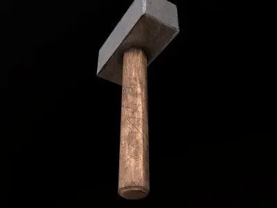 Mallet - PBR Game Ready hammer Low-poly 3D model