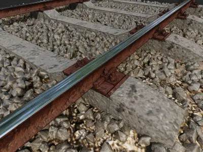 Rails Material and model Free low-poly 3D model