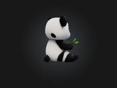 cute cartoon panda model 3D model