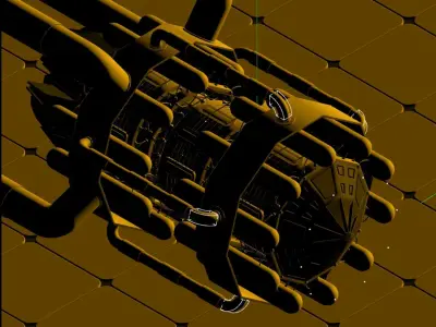 Steampunk hardcore cool scene ideas Low-poly 3D model