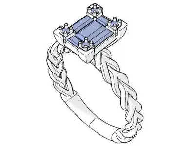 diamond ring jewelry 3D print model shop