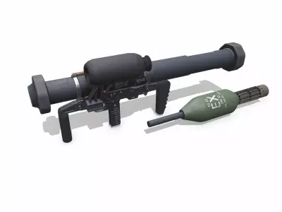 Panzerfaust 3 Anti Tank Rocket Launcher Low-poly PBR Low-poly 3D model