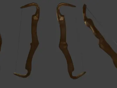 Wooden Bow  Free low-poly 3D model