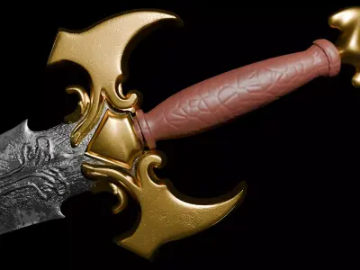 Excalibur Sword Low Poly Low-poly 3D model