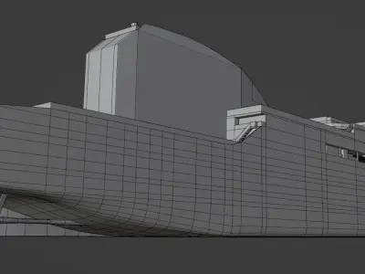 RO-PAX Ferry Low-poly 3D model