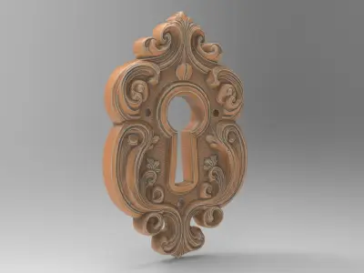 Baroque Keyhole Ornate Vintage Replacement 3D print model