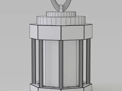 Vintage Metal Lantern Low-poly 3D model