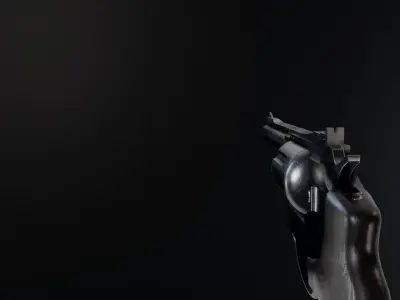 Revolver 357 Magnum Game Ready Low-poly 3D model