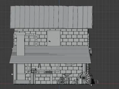 Low poly forge pbr game ready house with porch Free low-poly 3D model