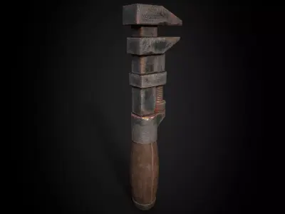 Antique Wrench - Prop Breakdown - Game Ready PBR 3D Model  Low-poly 3D model