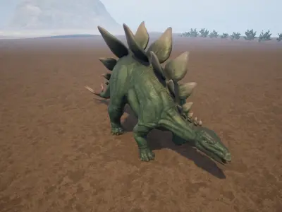 3D Stego dinosaur Low-poly 3D model