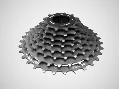 Shimano CSHG 200-8 Speed Cassette Silver Low-poly 3D model