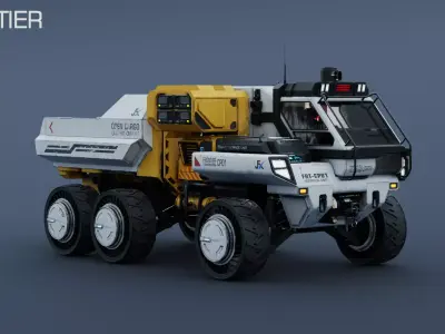 PBR-Frontier Cargo Rover 3D Model Rigged-Game Ready-Blender-FBX Low-poly 3D model