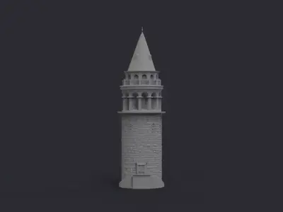 Galata Tower Bas Relief 3D print model