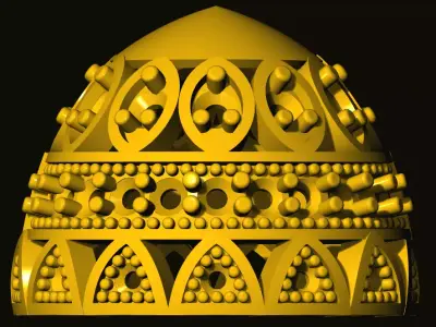 jumka ornate golden egg 3D print model
