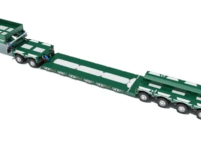 Gooseneck Low Loader Trailer 3D model