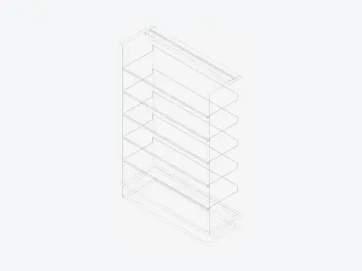Shelving - Library - Integral - Convertible - Single Sided Low-poly 3D model