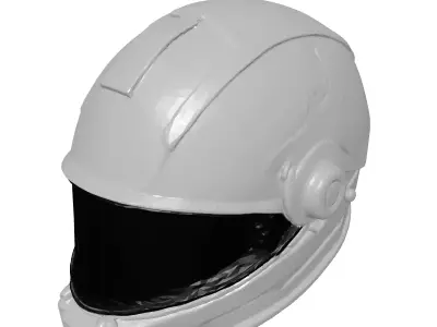 Sleek Space Helmet with Cracked Visor 3D model