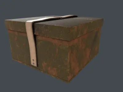Old Military Ration Box Low-poly 3D model