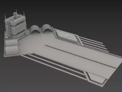 Airfield train station 3D model