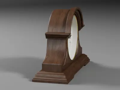 Vintage Mantel Clock Low-poly 3D model