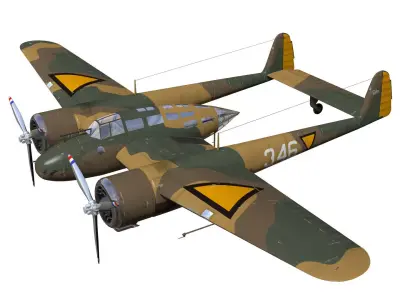 fokker G-I 3D model purchase