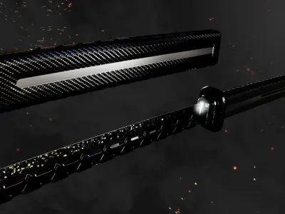 Katana Sword Game-Ready Low-poly 3D model