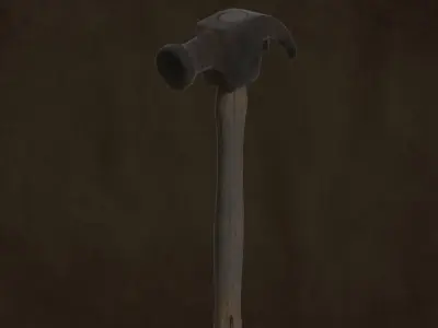 Rusty Hammer Tool Low Poly Game Ready Prop PBR Asset Low-poly 3D model