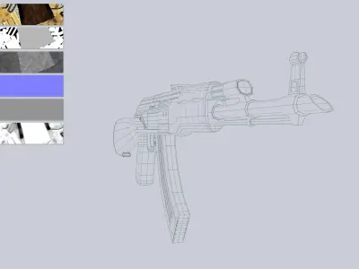 AK47 Royal Gold Low-poly 3D model