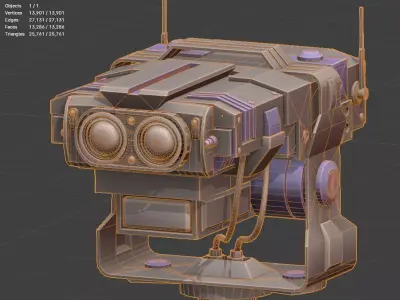 Tank Thermal Imager Low-poly 3D model