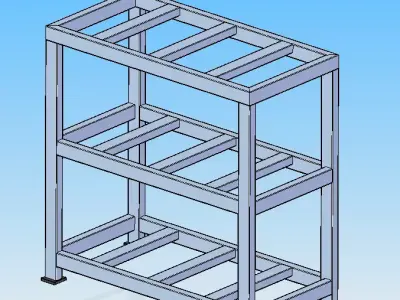Material Storage Rack 900 x 450 x 900 mm 3D model