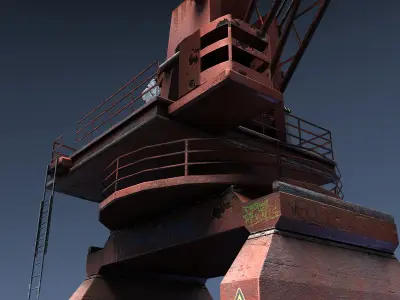 Dock Crane Low-poly 3D model purchase