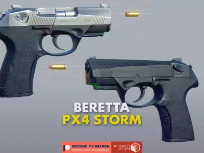 Weapon - Beretta Px4 Storm 2 Versions Low-poly 3D model