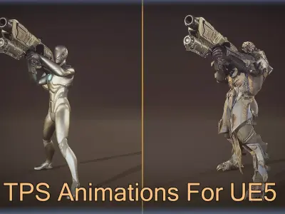Sci-Fi Launcher TPS Animations For UE5 Low-poly 3D model