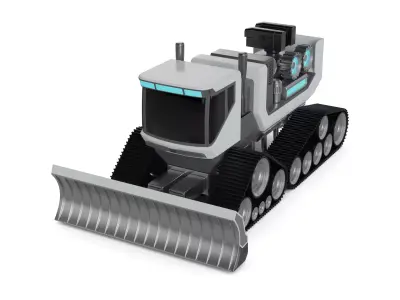 Snow Groomer 3D model 2