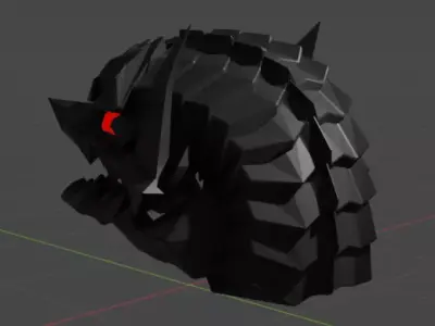 Guts Helment Low-poly 3D model