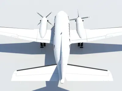 Beech King Air 100 Static  Low-poly 3D model