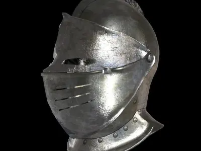 knight helmet Low-poly 3D model