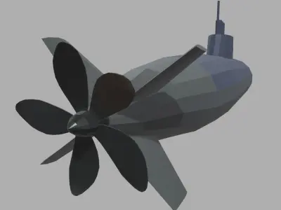 Low Poly Submarine 01 Low-poly 3D model