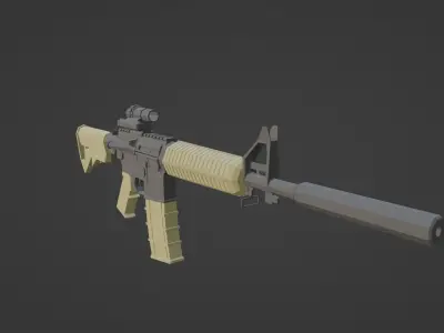 M16A3 rifle Free low-poly 3D model