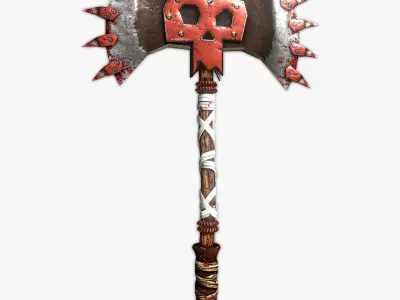 Medieval weapon Battle Stylized axe Low Poly ARVR Low-poly 3D model