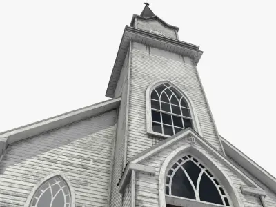  Wooden Gothic Church Old White 