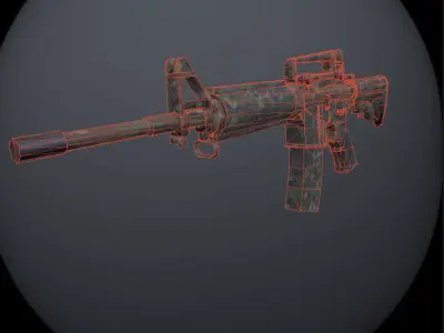 M4A1 carabina Free low-poly 3D model