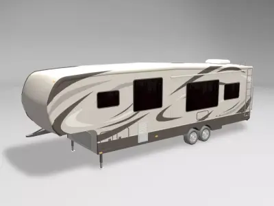 Fifth Wheel Travel Trailer Toy Hauler 2-Axle 2 3D model