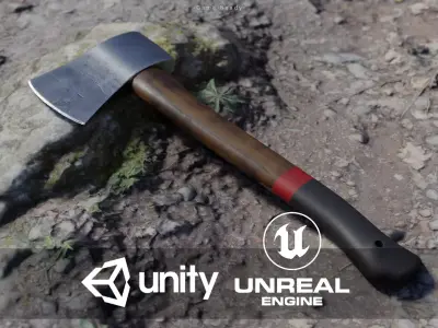 Camp Survival Hatchet Low-poly 3D model