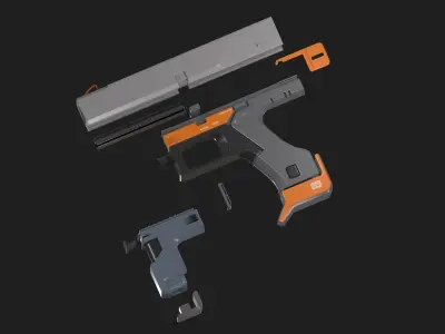 Sci-Fi Pistol  Free low-poly 3D model