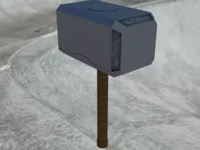 Mjolnir  Hammer of Thor Free low-poly 3D model